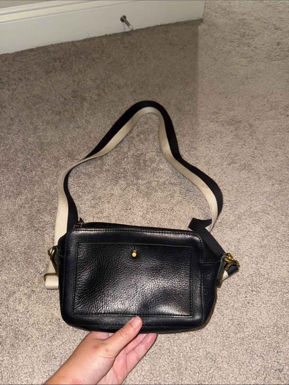 Madewell Black Leather Crossbody Bag with 2 Straps